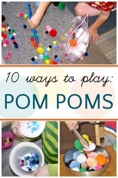 Indoor kids activities with pom poms..