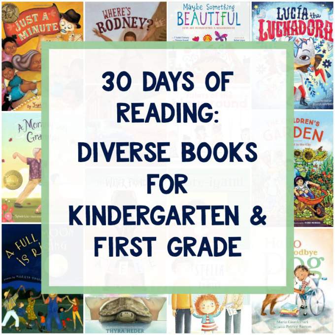 Diverse books for first grade and kindergarten.