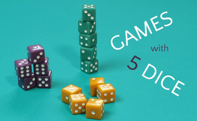 Collection of 5 dice games for families