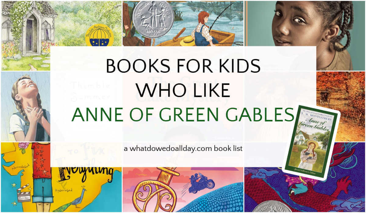 Collage of books with text overlay, Books for Kids Who Like Anne of Green Gables