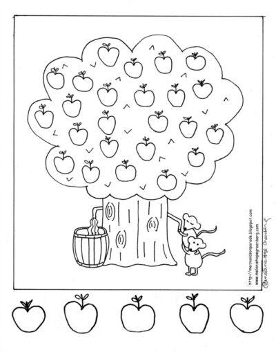 Apple coloring page printable 