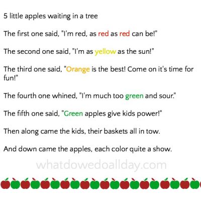 5 little apples rhyme