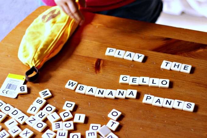 Play Bananagrams for literacy fun. 
