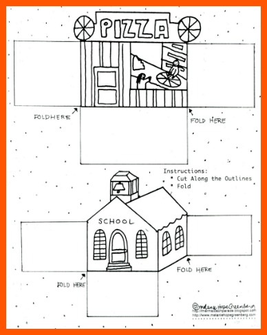 free printable building coloring page by Melanie Hope Greenberg