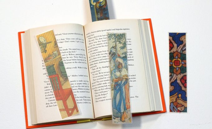 Bookmarks upcycled from old calendars