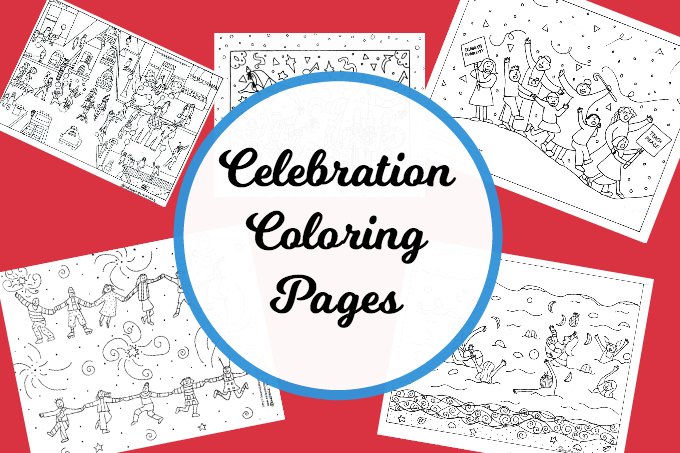 Celebration coloring pages for kids