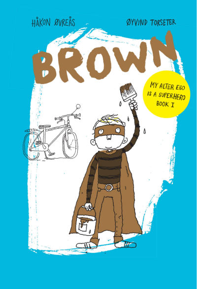 brown book from norway book cover with superhero boy