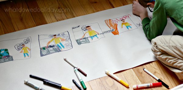 Make a giant comic strip. 