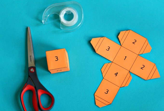 Materials to make cube riddle math puzzle