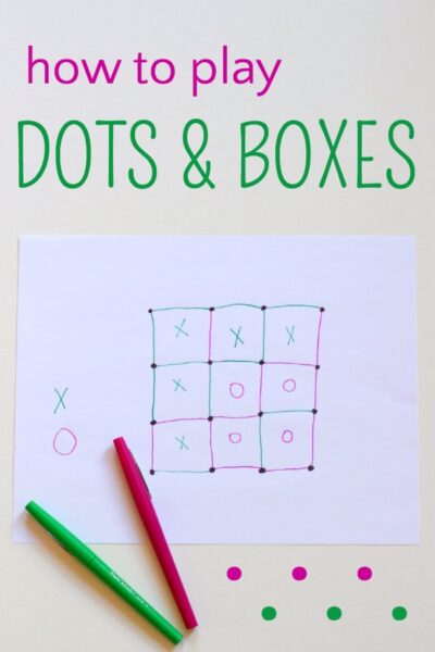 How to play dots and boxes game. A fun indoor boredom buster for kids and families. 