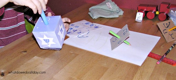 Making dreidels with kids