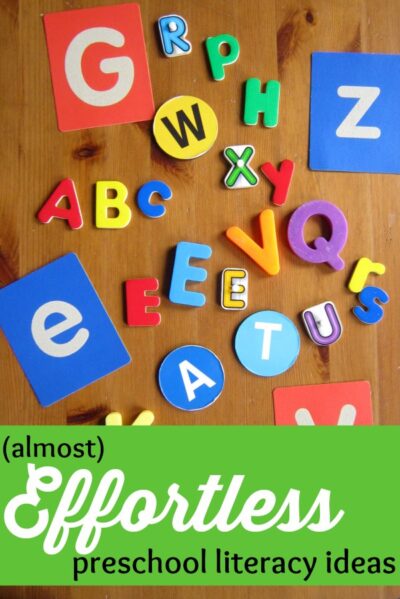 Preschool literacy ideas for parents that take very little preparation. Easy to do at home!