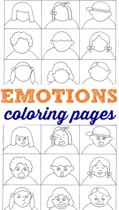 Emotions coloring pages for kids to help them learn about feelings.