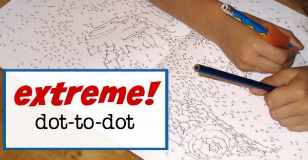 Great boredom buster: extreme dot to dots keeps kids busy for a looooong time.