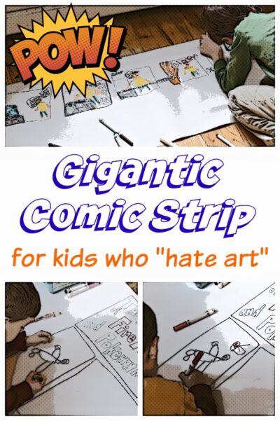 Inspire your reluctant artists with a giant comic strip art project.