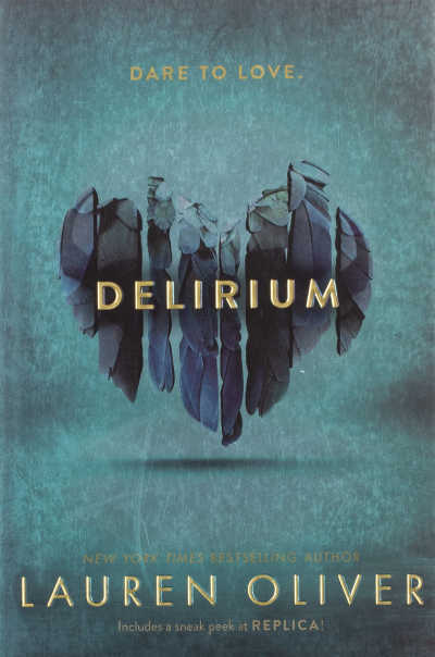 Delirium book cover featuring disintegrating blue heart