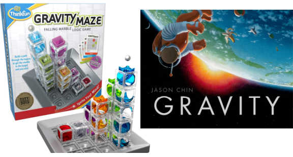 Gravity Maze game and Gravity book cover