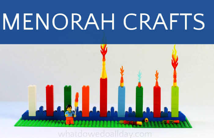 Menorah craft using LEGO