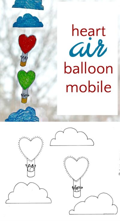 Printable heart coloring page to turn into a sweet mobile for Valentine's Day.
