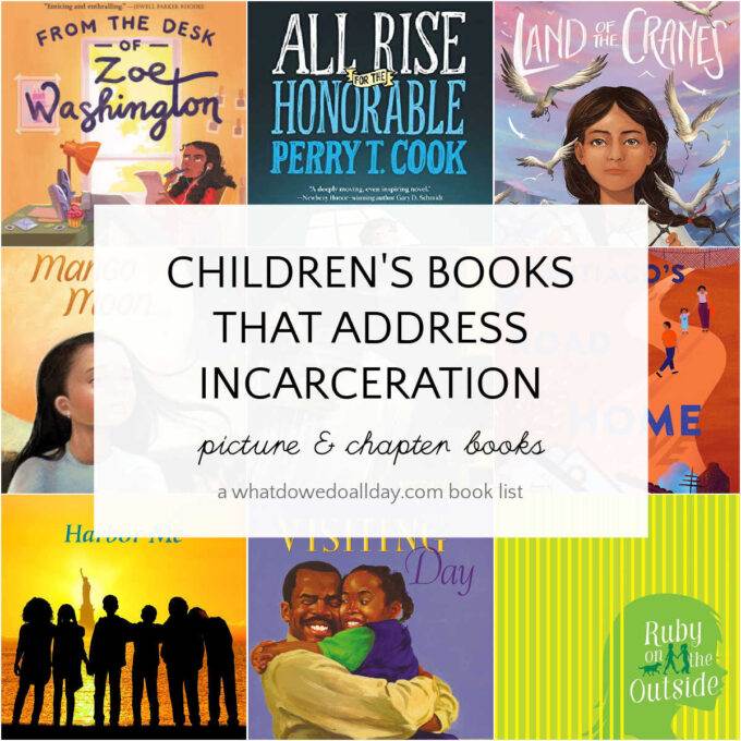 collage of children's books about incarceration