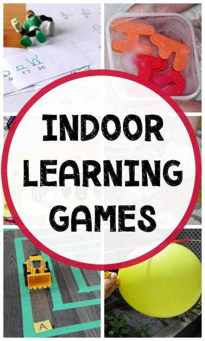 Fun indoor educational games for kids that keep them learning and having fun when stuck inside.