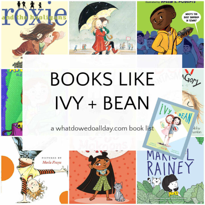 Collage of book covers of chapter books like Ivy and Bean