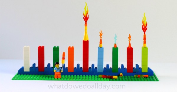 LEGO Menorah for kids.