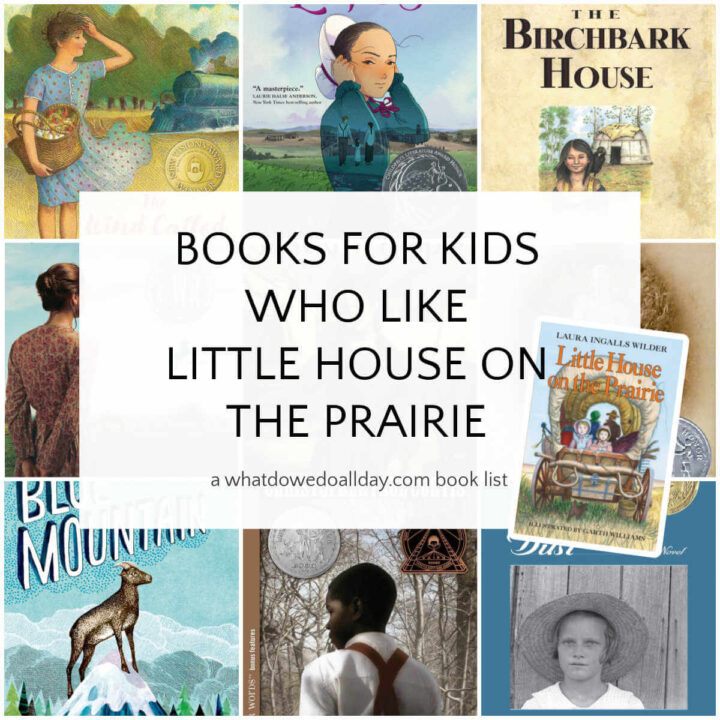 collage of book covers for Little House on the Prairie read alike books