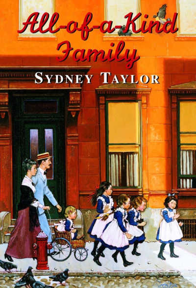 All of a Kind Family book cover featuring family walking in front of building