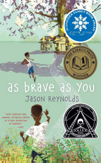 As Brave as You book cover showing boy in foreground and boy in background near tree