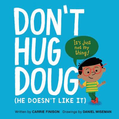 Don't Hug Doug blue book cover with boy on front