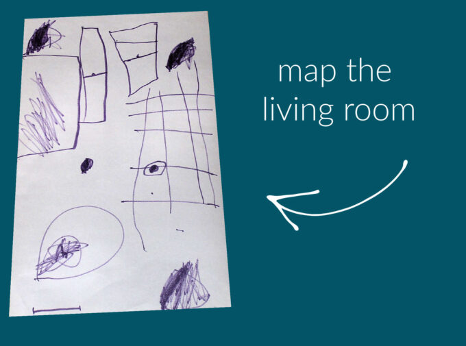 child made living room map 