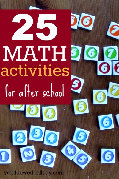 Playful ways to support math learning after school. +