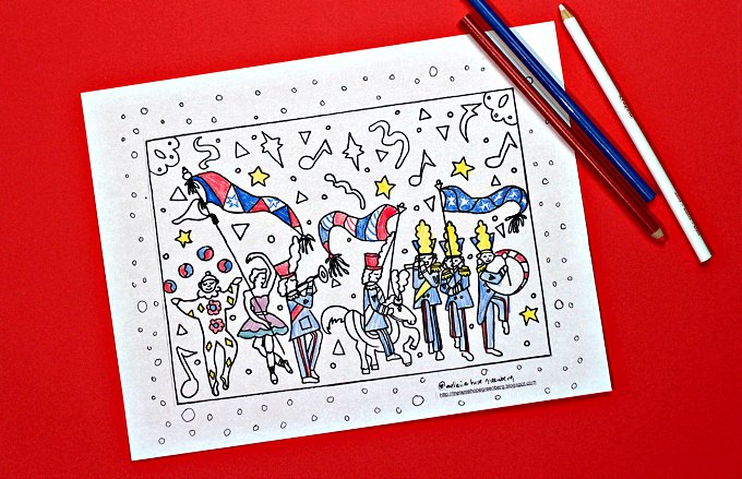 Memorial Day Parade Coloring pages and pencils