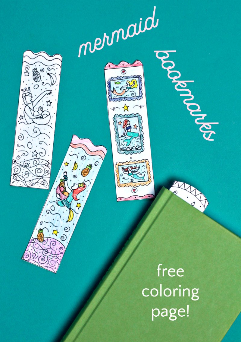 Make your own printable mermaid bookmarks