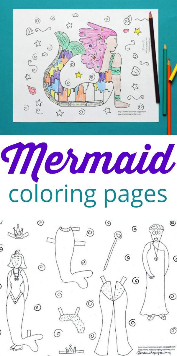 Mermaid coloring pages to download and print