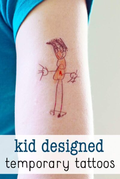 Mother's Day gift: DIY temporary tattoos made from kid artwork.