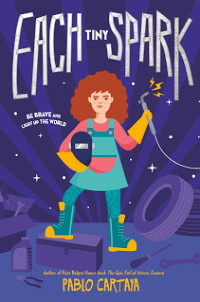 Each Tiny Spark book cover featuring girl with auto fixing equipment