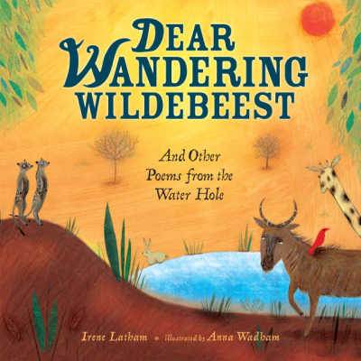 Dear Wandering Wildebeest poetry book cover showing nature lanscape with meercats and wildebeasts
