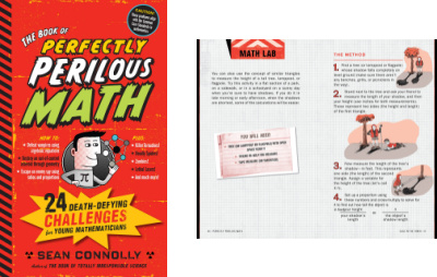 Perfectly Perilous Math book cover and interior page spread