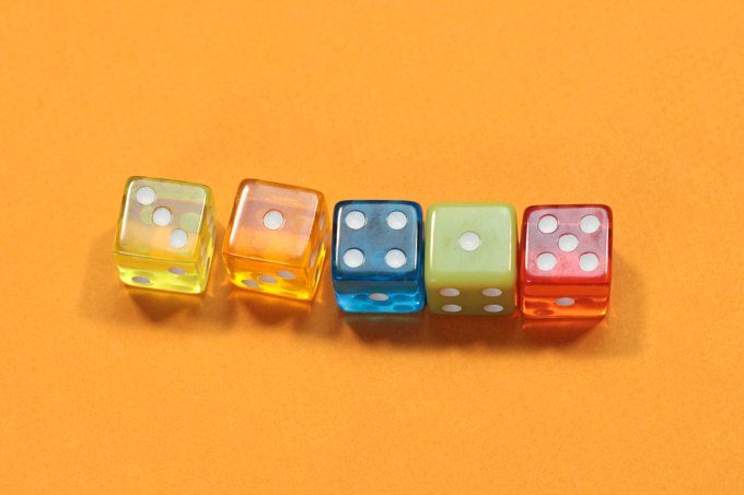 Numbers of pi with dice