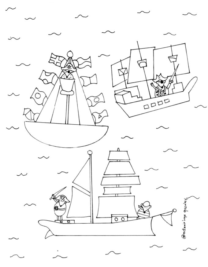 blank pirate coloring page