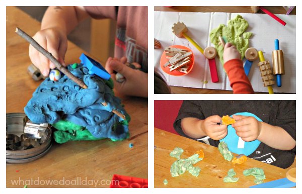 Making and playing with play dough as preschool activity to build STEAM and STEM skills.