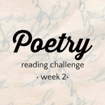 Text overlay Poetry Reading Challenge week 2 on background of faint cursive writing.