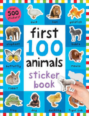 First 100 animals sticker book, book cover.