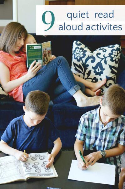 Quiet read aloud activities for kids during reading time. 