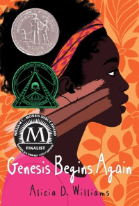 Genesis begins again book cover with side profile of Black girl