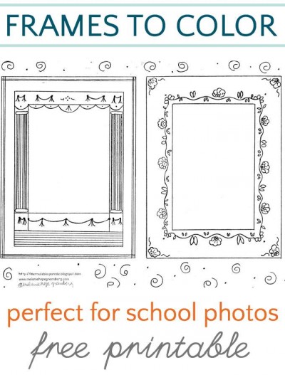 Coloring pages that double as frames for school pictures. Fun gift or card idea.