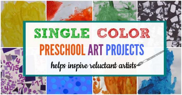 How to use single color art projects. Helps kids who say they aren't arty.