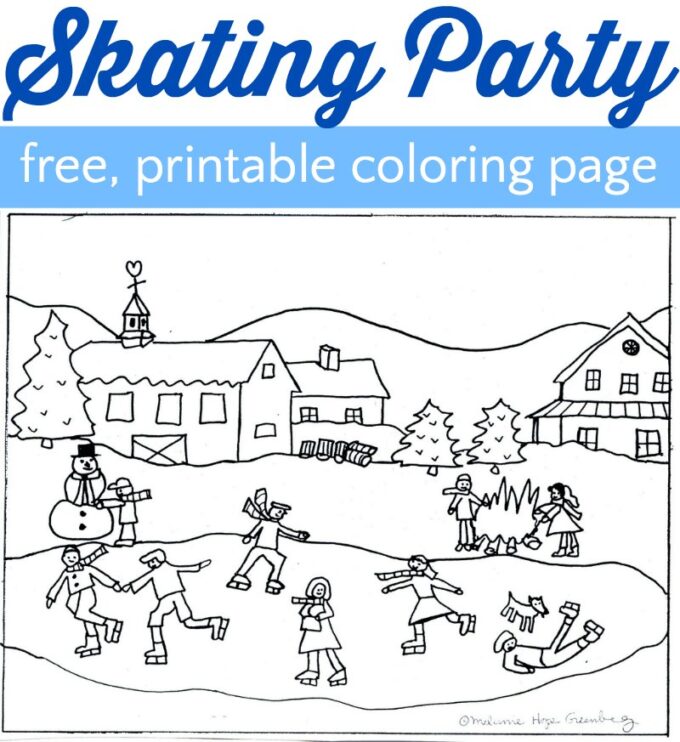 Skating coloring page